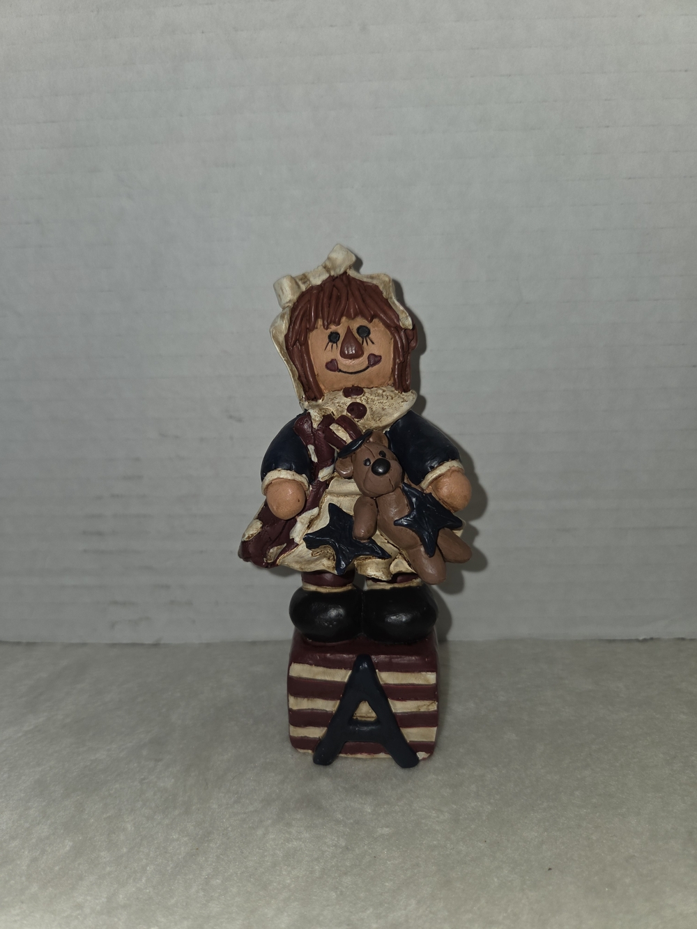 Vintage 1998 Blossom Bucket Raggedy Ann Letter A Figurine Suzi Skoglund Decor